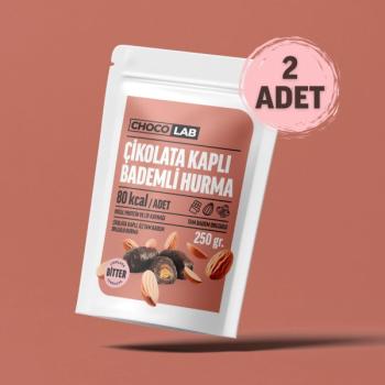 CHOCOLAB Bitter Çikolata Kaplı İçi Bademli Hurma 250grx2