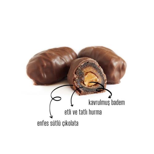 CHOCOLAB Sütlü Çikolata Kaplı İçi Bademli Hurma 250grx2