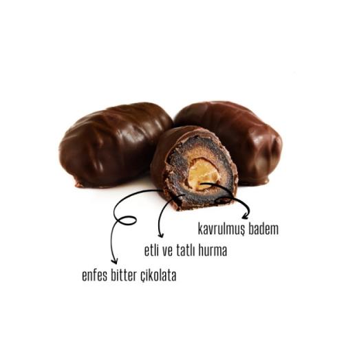 CHOCOLAB Bitter Çikolata Kaplı İçi Bademli Hurma 250grx2